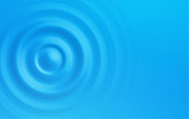 istock Water wave ripple effect on a blue background. Circular wave top view. Vector illustration of a liquid splash from a drop 1397087431