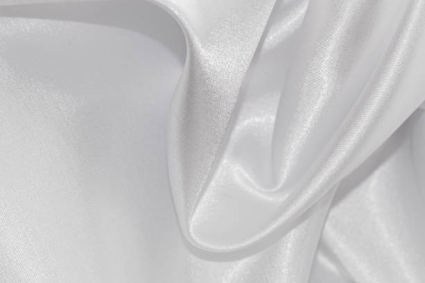 istock Close up of white draped textile material. 1397088763