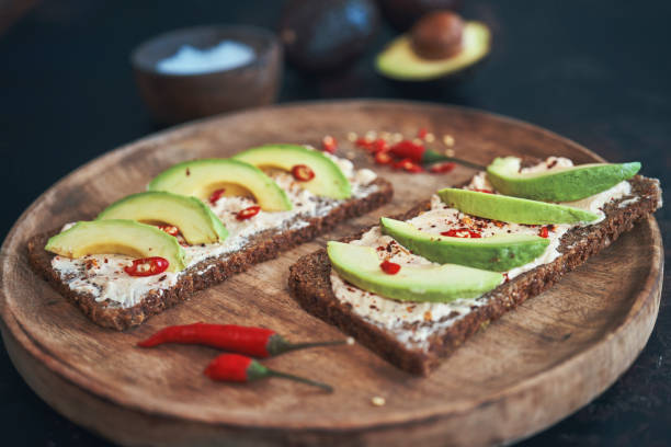 istock Avocado Sandwich with Brown Bread, Cottage Cheese and Chili 1397090075