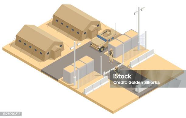 Ðððµððñð Ððððµññ 01 Stock Illustration - Download Image Now - Isometric Projection, Military Base, Army