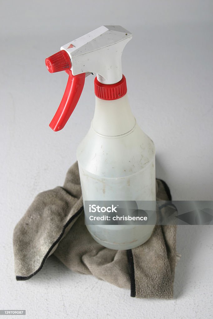 Schmutziges Spray Bottle - Lizenzfrei Arbeiten Stock-Foto