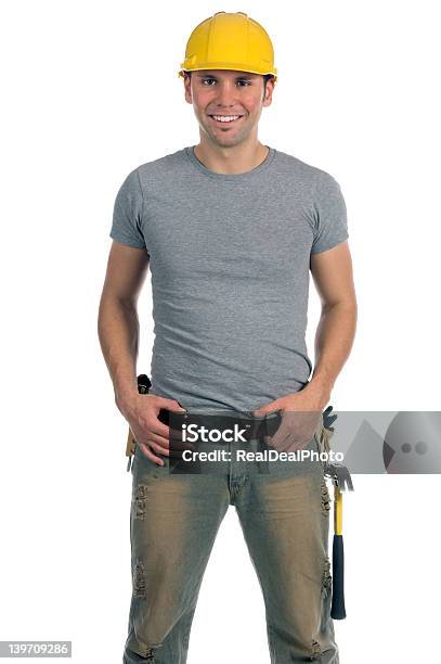 Construction Worker Stock Photo - Download Image Now - Above, Adult, Belt