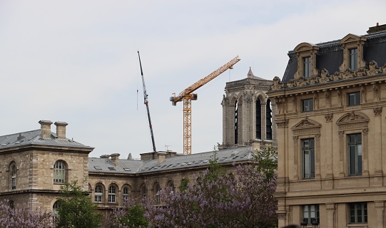After the fire, the process of work of Notre Dame cathedral on April 29th 2022