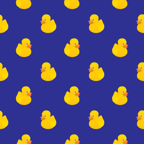 ilustraciones, imágenes clip art, dibujos animados e iconos de stock de patrón sin costura de patos de goma - rubber duck