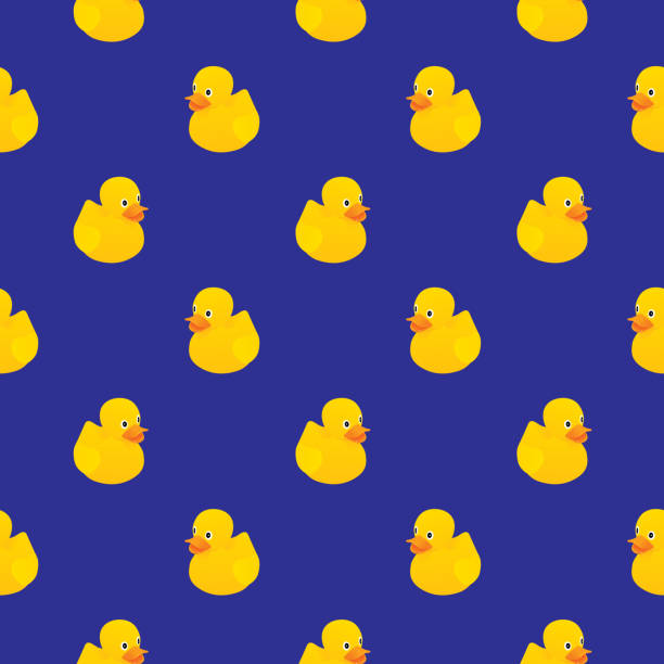 резиновые утки бесшовные шаблон - rubber duck stock illustrations