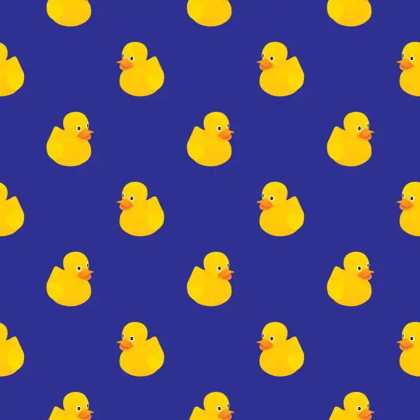 Vector illustration of Rubber Ducks Seamless Pattern