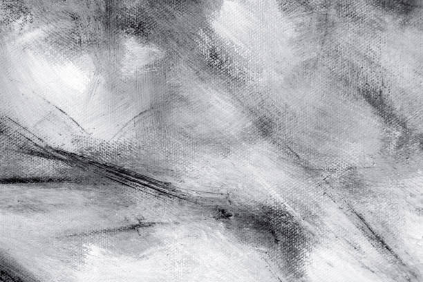 Black and white closeup oil painting abstract background with copy space stock photo