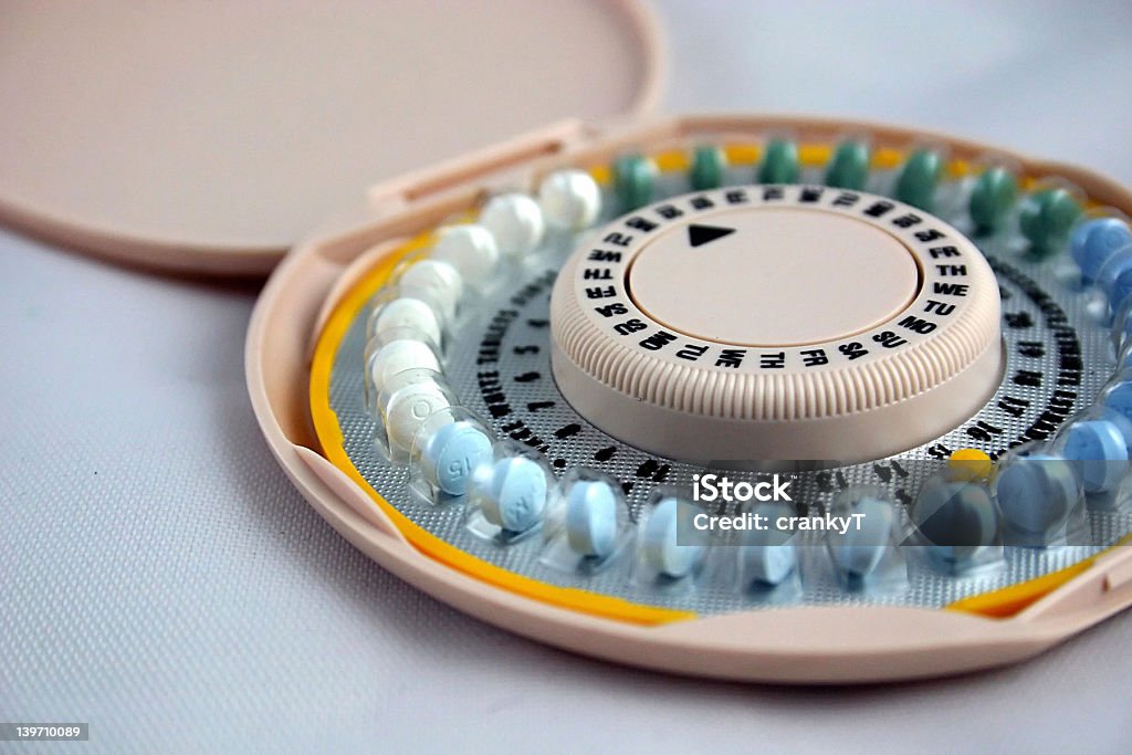 Birth Control Pills A close up of a packet of birth control pills Contraceptive Stock Photo