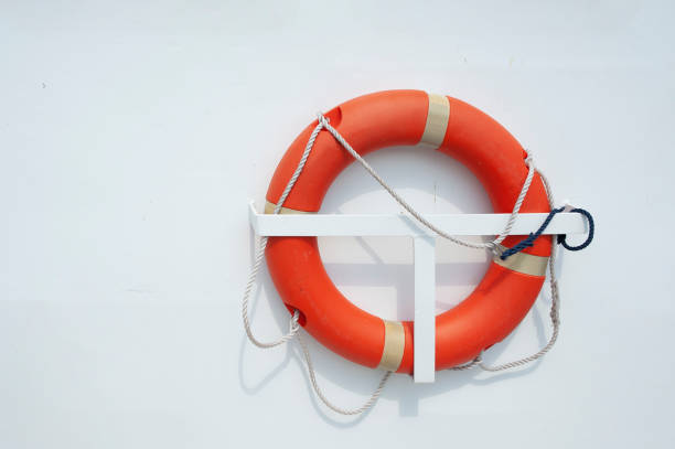 istock Orange lifebuoy on the boat 1397103740