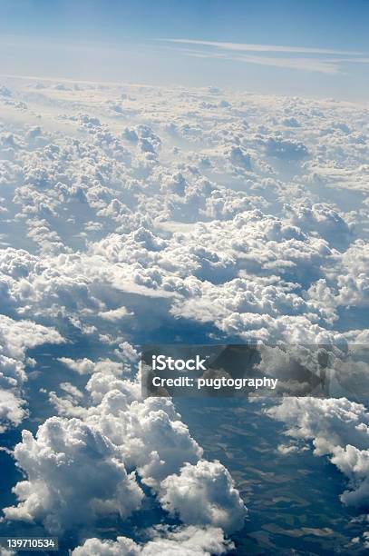 View From Above Clouds Stock Photo - Download Image Now - Airplane, Angle, Blue