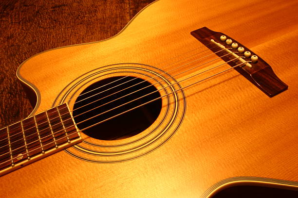 Acoustic guitar body stock photo