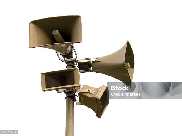 Loudspeaker Stock Photo - Download Image Now - Public Address System, Speaker, White Background
