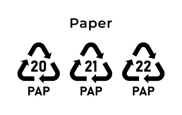 znak papieru do recyklingu. - corrugated cardboard cardboard backgrounds material stock illustrations
