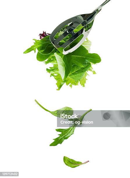 Ensalada De Hojas Foto de stock y más banco de imágenes de Espinaca - Espinaca, Lechuga, Caer