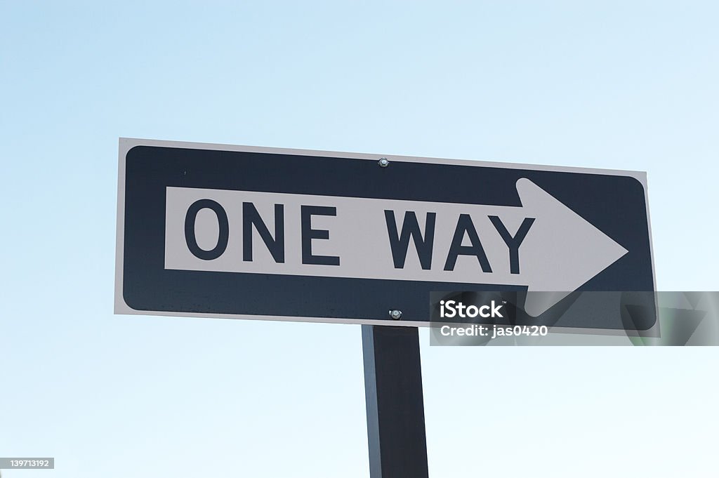 One Way One Way sign Alertness Stock Photo