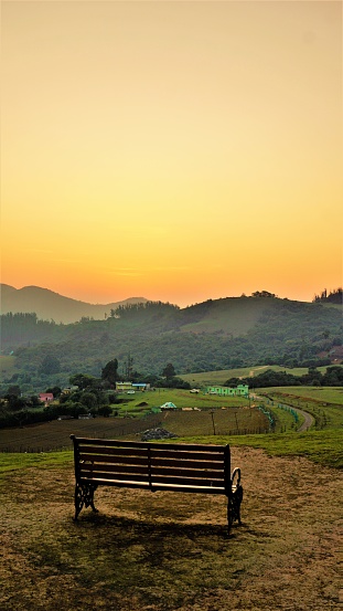 Beautiful view of Wenlock Downs 9th Mile Shooting Point, Ooty during sunset. Must visit place in evening by tourists.