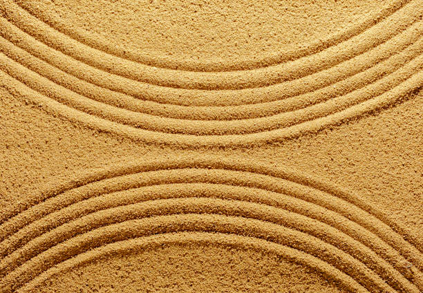 istock Pattern of smooth abstract lines on the summer sand. 1397139189