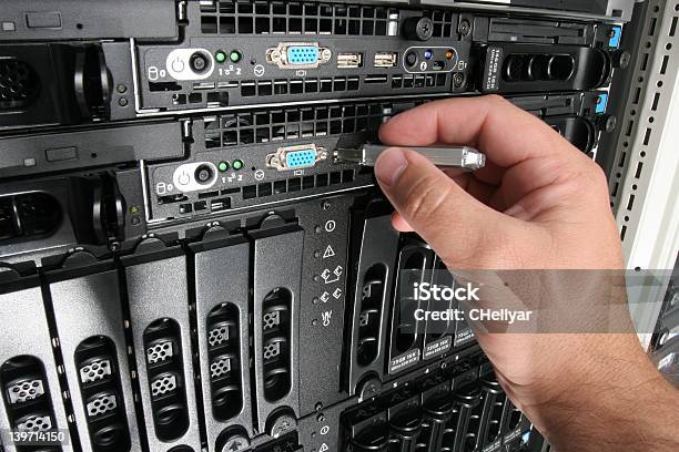 Copying Data From The Server Stock Photo - Download Image Now - Black Color, Communication, Computer