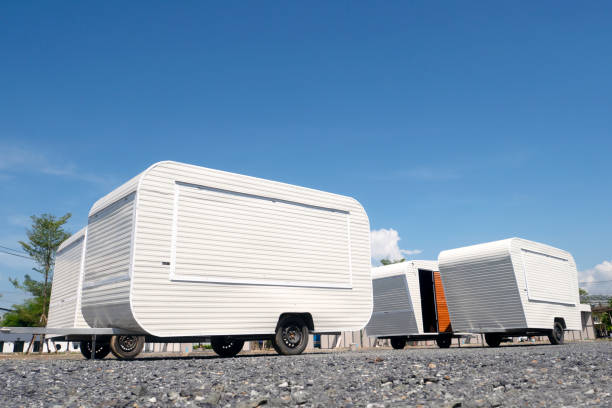istock Car Mobile vending machines in Public Park. 1397143178