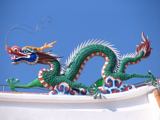 dragon chinois - stone statue animal imitation asia photos et images de collection