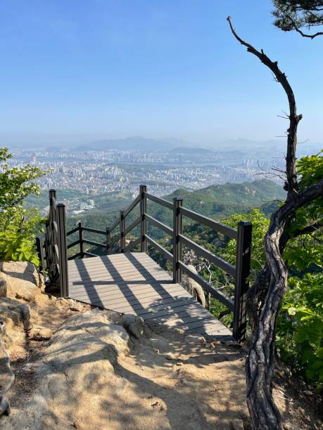 Hiking in Seoul stock photo