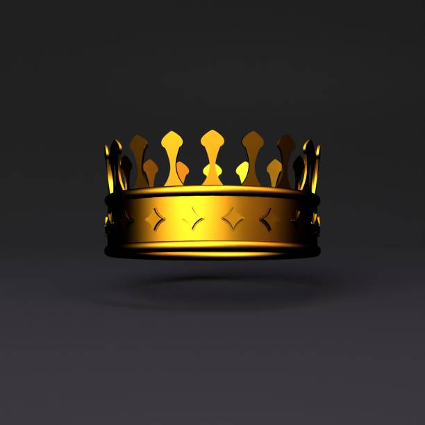 istock Golden crown on a black background. 3d rendering illustration. 1397146488