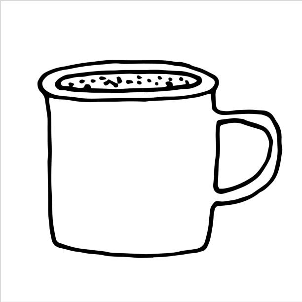 351 Cartoon Of A Coffee Tea Cup Outline Illustrations & Clip Art - iStock