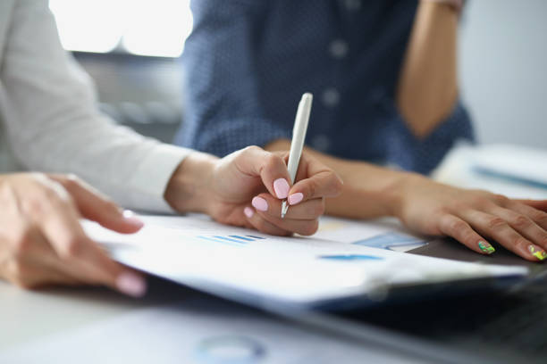 istock Businesslady on meeting with directors 1397148790
