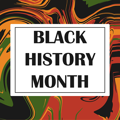 istock Black History Month - square banner template. Abstract melting colorful black red yellow green liiquid background. Modern trendy melted fluid African flag colored backdrop. 1397150373