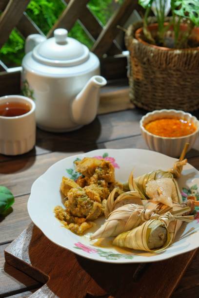istock Ketupat Palas with rendang 1397151034