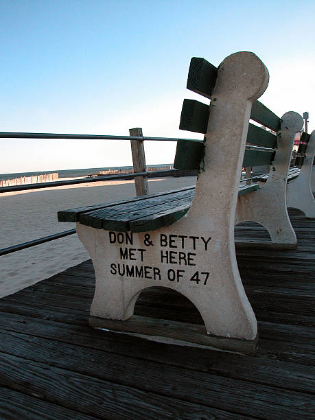 istock park bench near the seashore 139715758