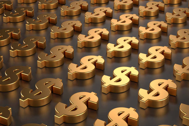 istock Golden dollar sign. Dollar sign banner design. 3D rendering. 1397158051