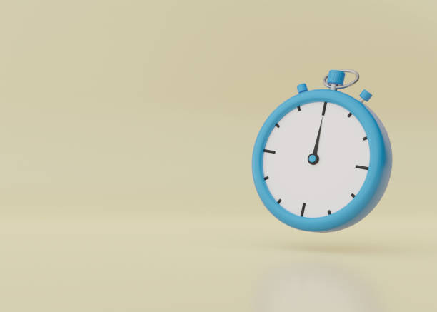 istock Blue Stopwatch Timer Sports Clock.  Stop Watch 3d illustration render 1397158788