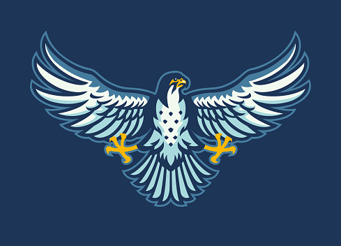vector of Falcon Bird Mascot Logo Spreading the Wings