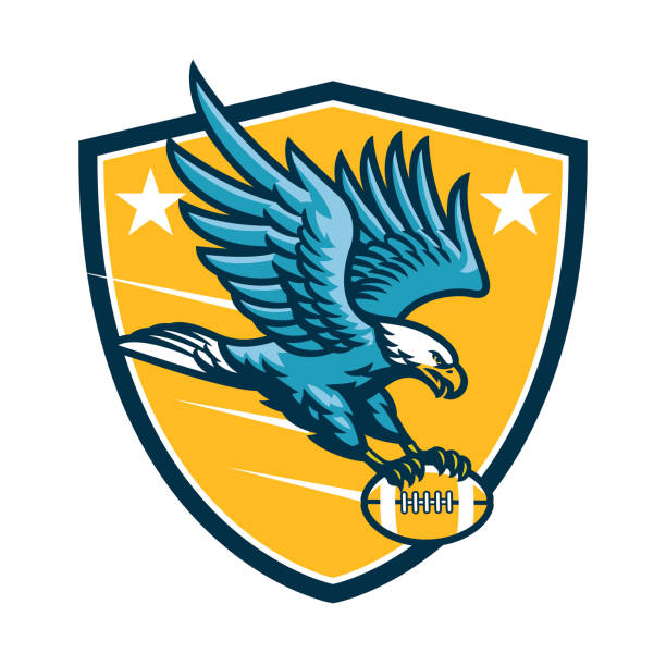 Bald Eagle American Football Logo vector of Bald Eagle American Football Logo talon stock illustrations