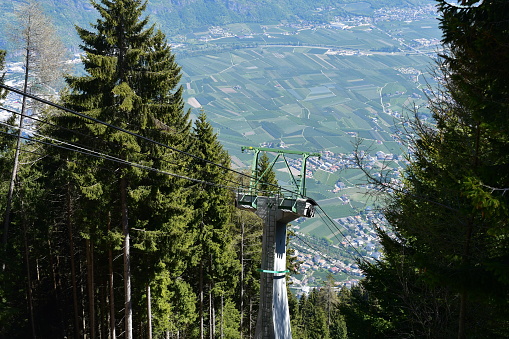 View in a Valley in Southtyrol from cable car