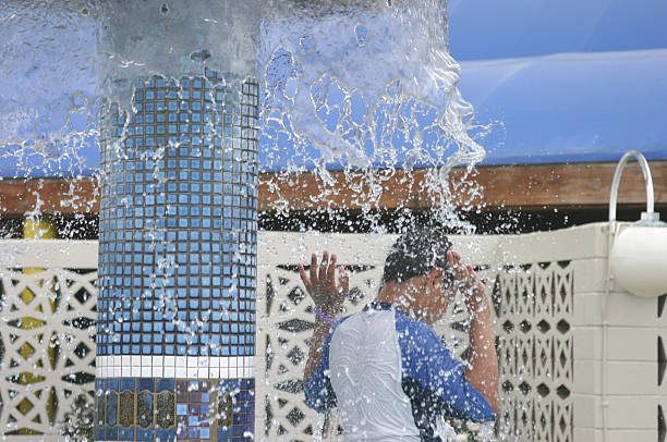 cascading water stock photo