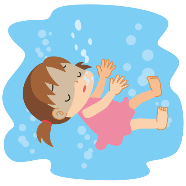 ilustraciones, imágenes clip art, dibujos animados e iconos de stock de niño pequeño que se hunde en el agua - ahogar