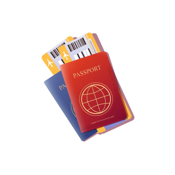 istock Passports with ballets. Red and blue passports. 1397162619