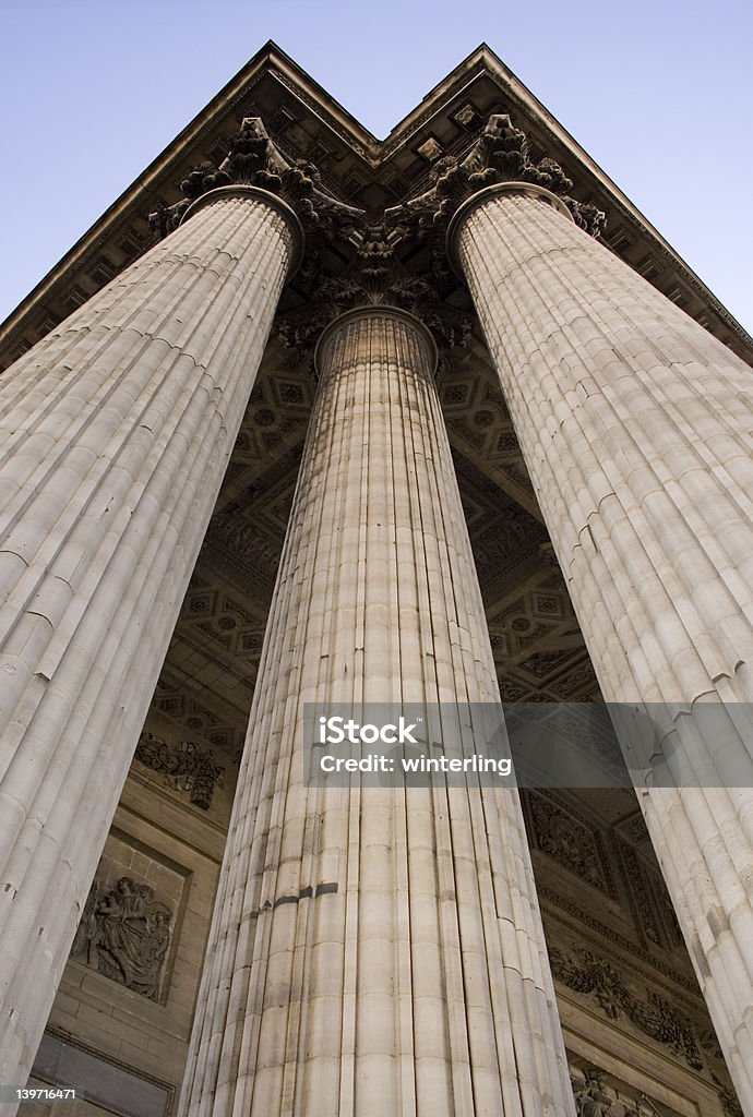 Three Columns Symbolic columns. Shot was taken in Paris, France. Three People Stock Photo