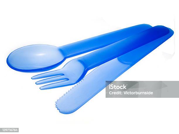 Cutelaria De Plástico - Fotografias de stock e mais imagens de Azul - Azul, Colher - Talheres, Descartável