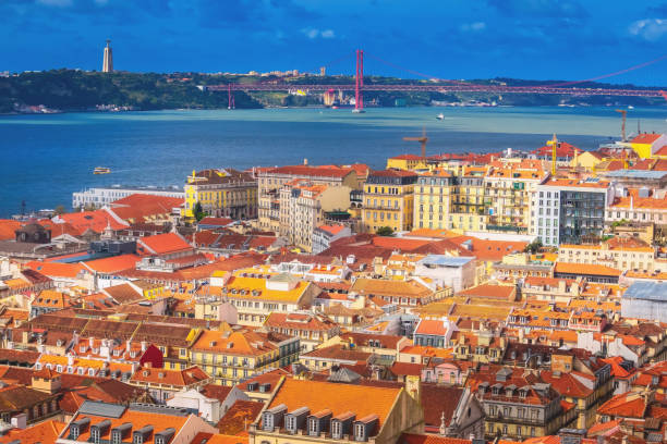 istock Lisbon, Portugal panoramic view with river Tagus 1397169549