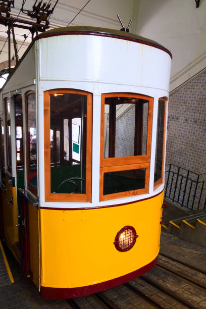 istock Lisbon, Portugal yellow funicular tram 1397169555