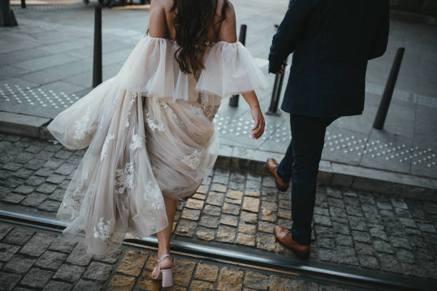 Bride and groom and their wedding fairytale.