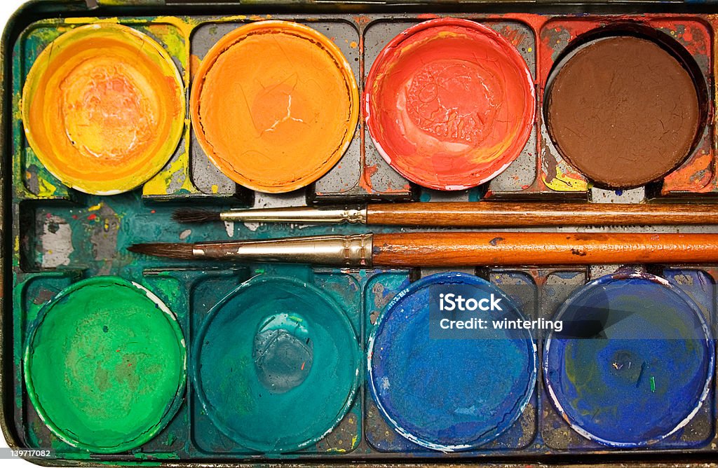 Коробка Watercolors (вид сверху - Стоковые фото Акварель роялти-фри