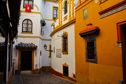 The Jewish quarter of the Juderia in Seville is a succession of sigorile dwellings of great visual effect rich in colors and architectural details