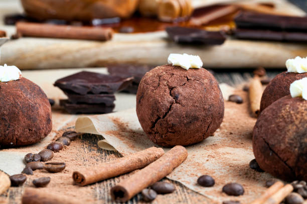 istock spherical chocolate cake with cocoa, cinnamon and coffee 1397174481
