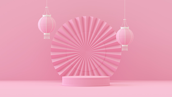 Pink low poly elephant. 3d render illustration