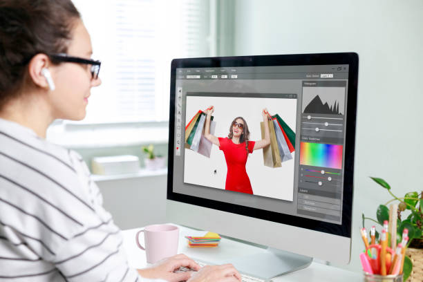 istock Graphic designer artist editing photo on computer 1397177278