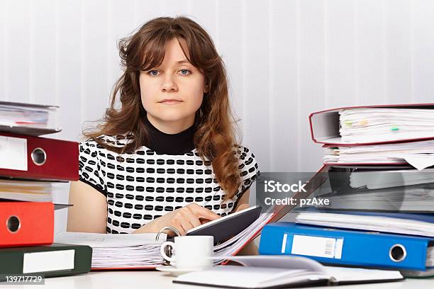 Tired Woman Economist Stock Photo - Download Image Now - Adult, Adults Only, Business